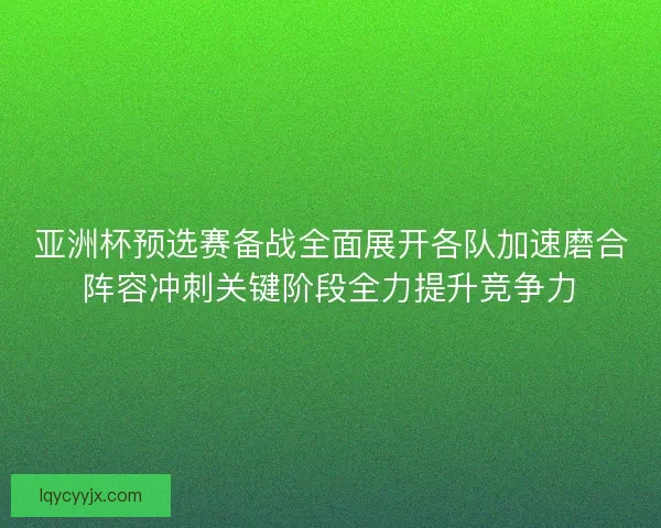 亚洲杯预选赛备战全面展开各队加速磨合阵容冲刺关键阶段全力提升竞争力